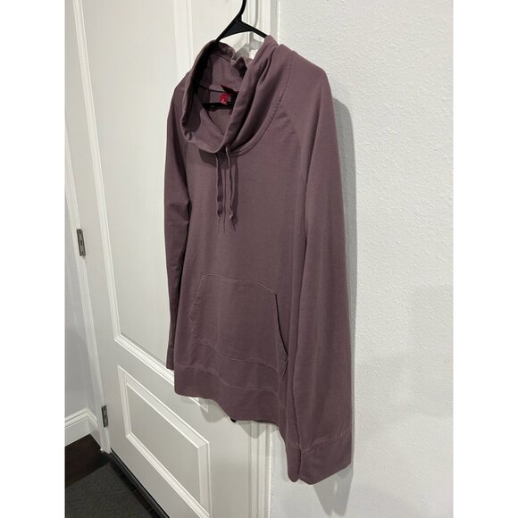Merona Womens Mauve Kangaroo Pocket Hooded Pullover Sweatshirt Size Large Cozy - Picture 3 of 10